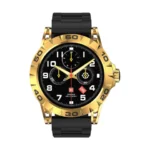 Swiss Military Dom 2 Smart Watch Yellow Gold Frame & Silicon Black Strap