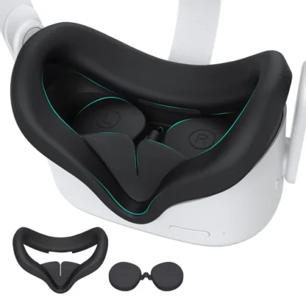 KIWI design Face Pad Cover & Lens Cover for Oculus Quest 2 Black